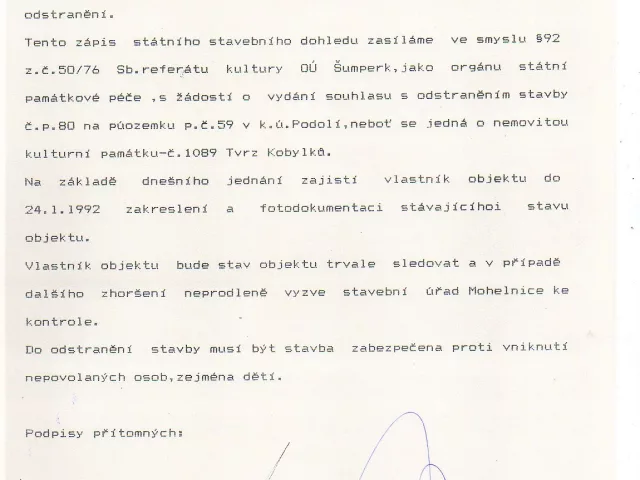 Podolí u Mohelnice – tvrz