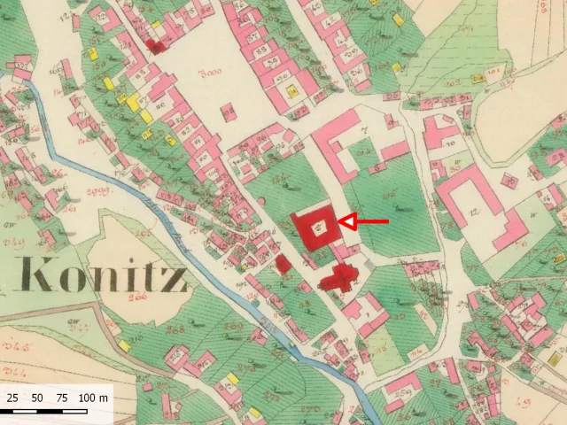 Konice – tvrz, zámek